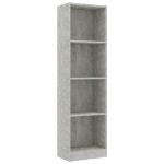 Libreria a 4 Ripiani Cemento 40x24x142 cm in Legno Multistrato