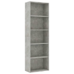 Libreria 5 Ripiani Grigio Cemento 60x30x1789 Legno Multistrato