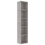 Libreria Grigio Cemento 40x30x189 cm in Legno Multistrato