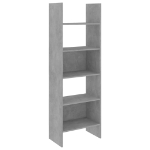 Libreria Grigio Cemento 60x35x180 cm in Legno Multistrato