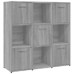 Libreria Grigio Sonoma 90x30x90 cm in Legno Multistrato