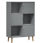 Libreria MOLDE Grigia 90x35x133,5 cm in Legno Massello di Pino