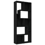 Libreria Nera 67x24x161 cm in Legno Multistrato