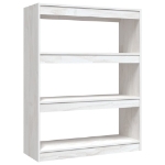 Libreria/Divisorio Bianco 100x30x103 cm in Massello di Pino