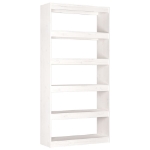 Libreria/Divisorio Bianco 80x30x167,4 cm Legno Massello di Pino