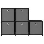 Mobile con 5 Scatole a Cubo Nero 103x30x72,5 cm in Tessuto