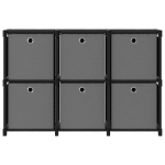 Mobile con 6 Scatole a Cubo Nero 103x30x72,5 cm in Tessuto