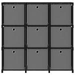 Mobile con 9 Scatole a Cubo Nero 103x30x107,5 cm in Tessuto