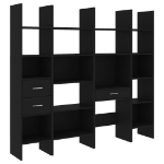 Set Libreria 4 pz Nero Lucido in Truciolato