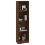 Libreria 4 Ripiani Rovere Marrone 40x24x143cm Legno Multistrato