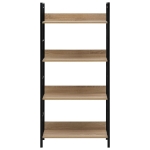 Scaffale Libri 4 Ripiani Rovere 60x27,6x124,5 Legno Multistrato