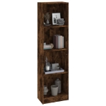 Libreria a 4 Ripiani Rovere Fumo 40x24x143 cm Legno Multistrato