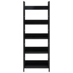 Scaffale Libri 5 Ripiani Nero 60x27,6x128,5cm Legno Multistrato