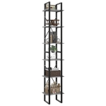 Libreria a 6 Ripiani Grigio Cemento 40x30x210 cm in Truciolato