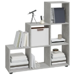 Libreria a Scala Grigio Cemento 107 cm in Legno Multistrato