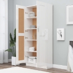 Libreria Bianco Lucido 82,5x30,5x185,5 cm in Truciolato