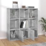 Libreria Grigio Cemento 98x30x98 cm in Legno Multistrato