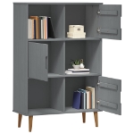 Libreria MOLDE Grigia 90x35x133,5 cm in Legno Massello di Pino