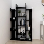 Libreria Nera 86x25,5x140 cm in Truciolato