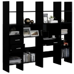 Set Libreria 4 pz Nero Lucido in Truciolato