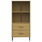 Libreria 2 Cassetti Marrone 60x35x128,5 cm Legno Massello OSLO