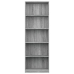 Libreria 5 Ripiani Grigio Sonoma 60x24x175 cm Legno Multistrato