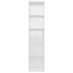 Libreria a 5 Ripiani Bianco Lucido 40x24x175 cm in Truciolato