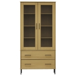 Libreria con Gambe Metallo Marrone 85x35x172,5 cm Massello OSLO