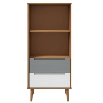 Libreria MOLDE Marrone 60x35x133,5 cm in Legno Massello di Pino