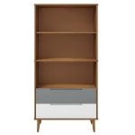 Libreria MOLDE Marrone 85x35x170,5 cm in Legno Massello di Pino