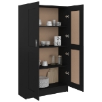 Libreria Nera 82,5x30,5x150 cm in Truciolato