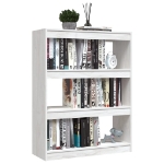 Libreria/Divisorio Bianco 100x30x103 cm in Massello di Pino