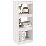 Libreria/Divisorio Bianco 40x30x103,5 cm Legno Massello di Pino