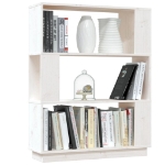 Libreria/Divisorio Bianco 80x25x101 cm Legno Massello di Pino