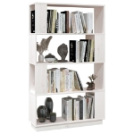 Libreria/Divisorio Bianco 80x25x132 cm Legno Massello di Pino