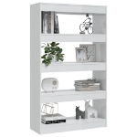 Libreria/Divisorio Bianco Lucido 80x30x135 cm in Truciolato