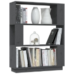 Libreria/Divisorio Grigio 80x25x101 cm Legno Massello di Pino