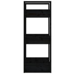 Libreria/Divisorio Nero 41x35x91 cm in Legno Massello di Pino