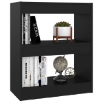 Libreria/Divisorio Nero 60x30x72 cm