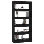 Libreria/Divisorio Nero 80x30x166 cm in Truciolato