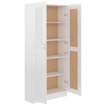 Libreria Bianco Lucido 82,5x30,5x185,5 cm in Truciolato