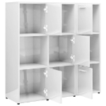 Libreria Bianco Lucido 90x30x90 cm in Truciolato