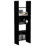 Libreria Nera 60x35x180 cm in Truciolato