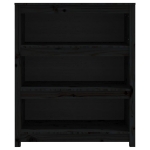 Libreria Nera 80x35x97 cm in Legno Massello di Pino