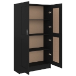 Libreria Nera 82,5x30,5x150 cm in Truciolato