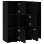 Libreria Nera 90x30x90 cm in Truciolato