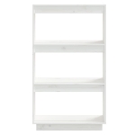 Libreria/Divisorio Bianco 60x35x103cm in Legno Massello di Pino