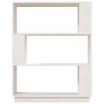 Libreria/Divisorio Bianco 80x25x101 cm Legno Massello di Pino