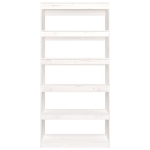 Libreria/Divisorio Bianco 80x30x167,4 cm Legno Massello di Pino