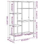 Scaffale per Libri 80x30x120 cm Acciaio e Legno Multistrato